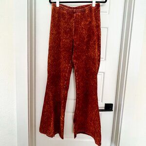 Zenana Signature Acid Wash Flare - Orange - XL